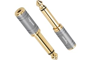 Togconn 1/4 Inch to 1/8 Inch Adapter 2 Pack, 6.35mm Quarter Inch TS Mono Male to 3.5mm Female Jack Plug Gold-Plated Pure Copper Audio Converter Connector Premium Quality Series