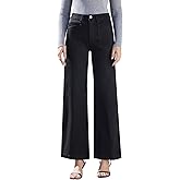 Queenwin Women's Wide Leg Sweatpant Jeans Y2k Baggy Loose Trouser Jeans High Waisted Stretch Denim Pants