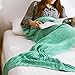 Feiuruhf Mermaid Tail Sleeping Blanket for Adults, Teens, Kids Crochet Snuggle Mermaid, All Seasons, Green
