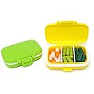 Honbay 2PCS 3 Compartments Plastic Pill Organizer Box Case Vitamin Box for Daily or Travel Use
