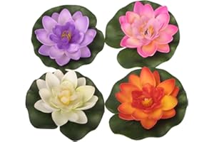 Ewanda store Set of 4pcs Floating Pond Decor Water Lily/Lotus Foam Flower