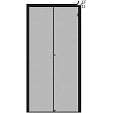 Yotache Adjustable Magnetic Screen Door, Width 29"-33" Height 79"-81" | Reinforced Fiberglass Mesh, Full Frame Hook&amp;Loop Strip, Hands-Free Entry, For Front, Back Patio Doors, Black