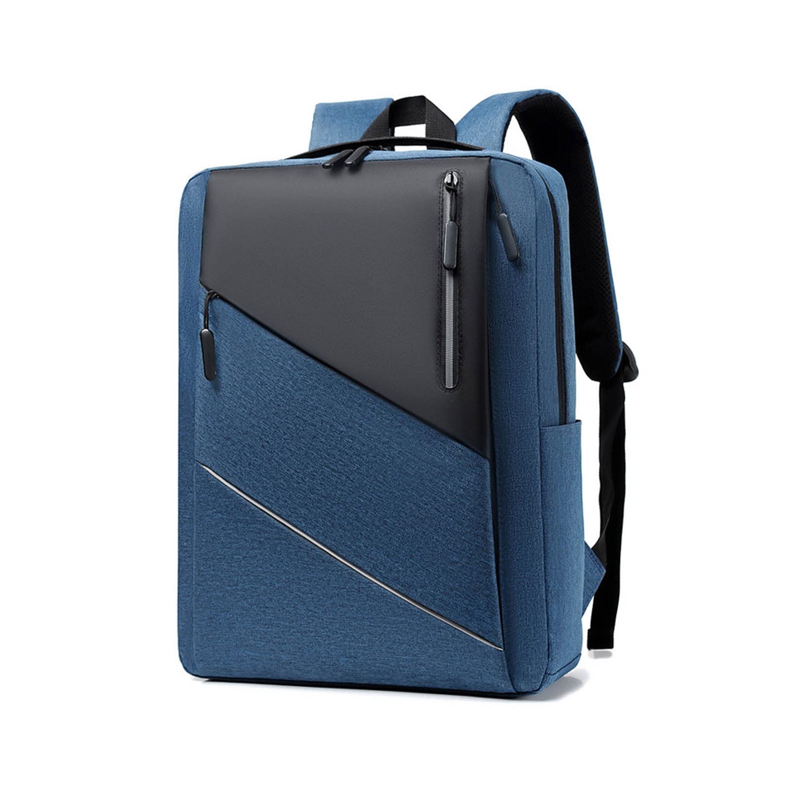 FANDARE Slim Laptop Backpack Travel Business Rucksack with USB Charging Port Multi-Color Splicing College School Bag fits 15.6 Inch Laptop for Women Men Student Hiking Bookbag Casual Daypack Blue