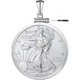 Geruibi Sterling Silver 1 oz Border Screw Top Coin Border is suitable for 40.6mm diameter 2.98mm thickness, Coins Not Included