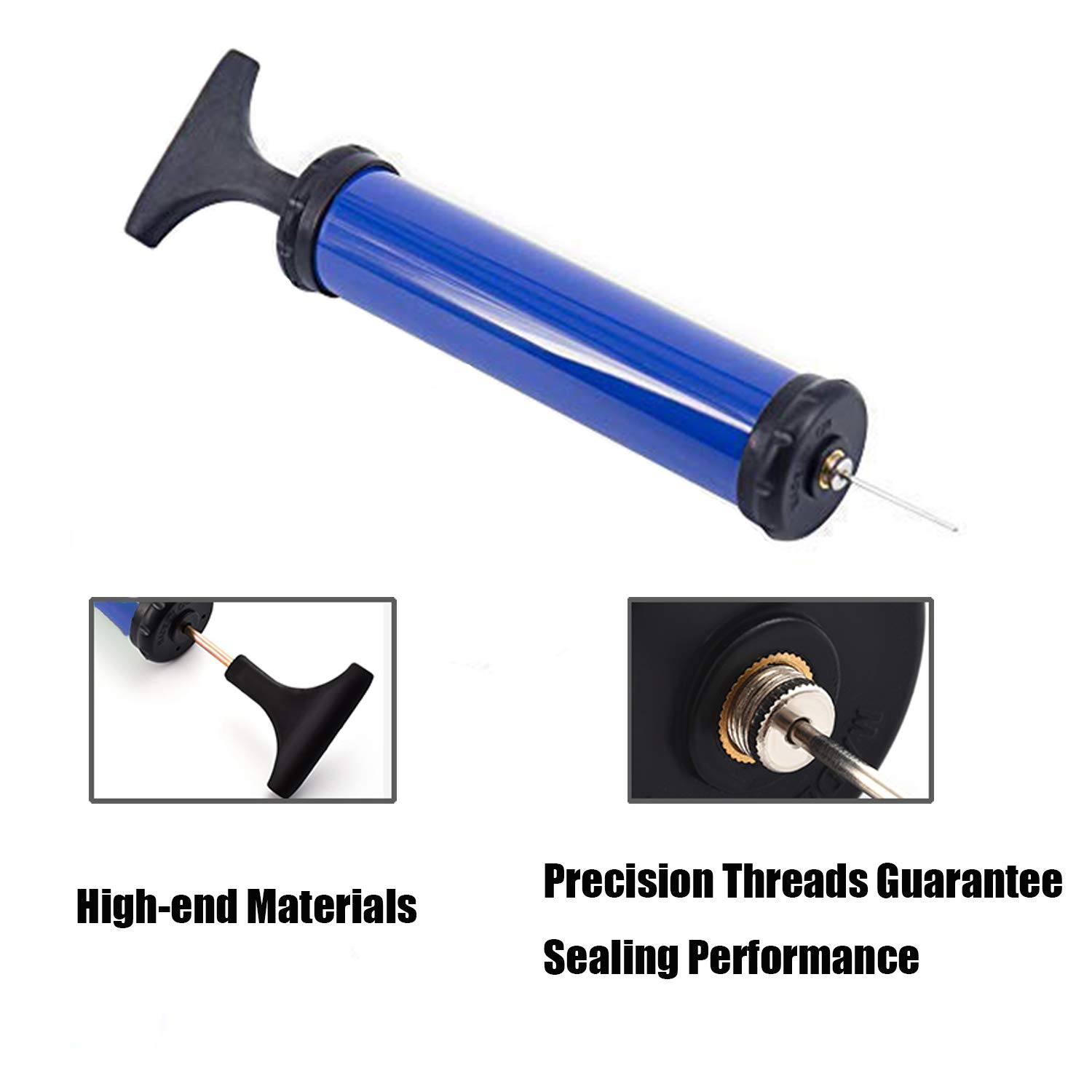Portable Ball Pump, Air Pump with 4 Needles 2 Nozzle 1 Extension Hose Great for Basketball Football Volleyball Soccer