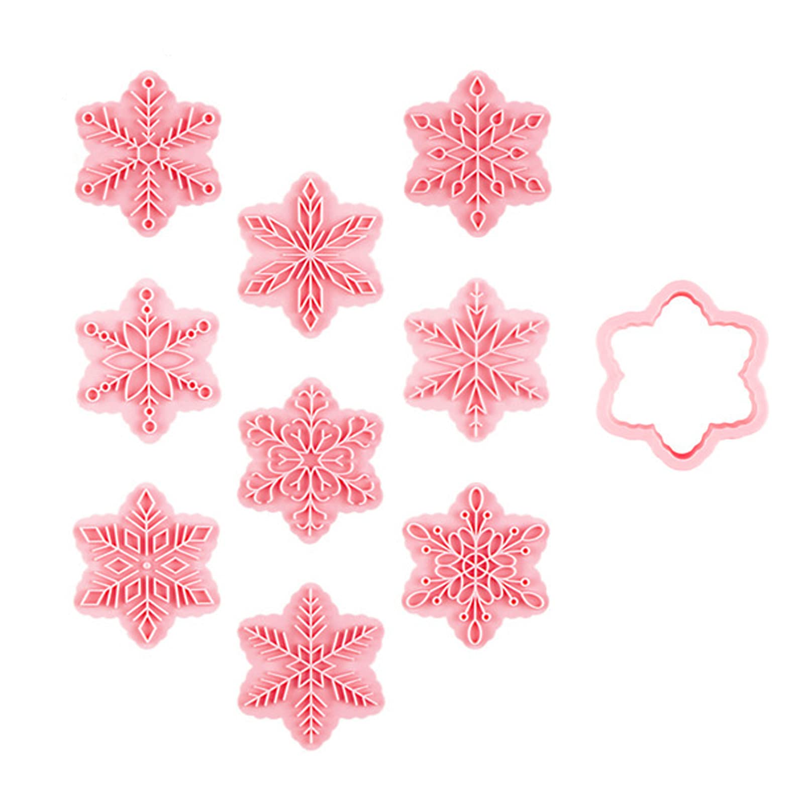 BSITSSS 9 Pcs Christmas Cookie Cutter Set, Christmas Cookie Cutters and Stamps Christmas Biscuit Cutters Cookie Stamp, Biscuit Stamp Cookie Cutters Various Shapes Christmas Cookies Cutter for Kids(B)