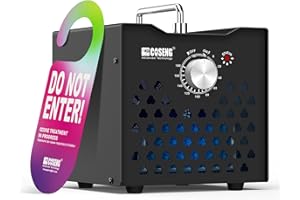 COSENG Ozone Generator for Home with 10-Second Delay Start, Ozone Machine Odor Removal for Car, Smoke, Pet, Bathroom, Basement – Covers Up to 1500 Sq.Ft – Black