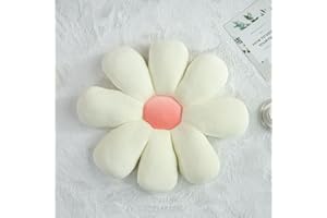 TaiBest Flower Pillow,Flower Shaped Throw Pillow,Flower Shaped Seating Cushion, Floor Pillow, Cute Room Decor & Plush Pillow(15.7, White)