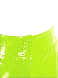 zdhoor Women's PVC Leather Wet Look Flared Pleated