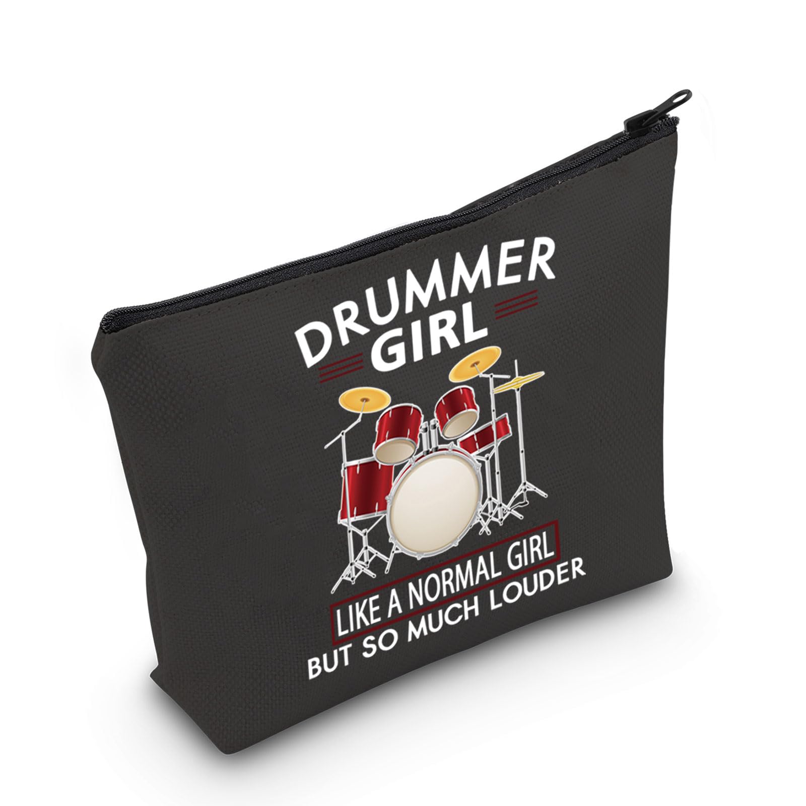 PLITI Drummer Girl Gift Drumming Gift Drum Player Gift Drummer Girl Like a Normal Girl But So Much Louder Drummer Makeup Bag (Drummer Girl bagblU)