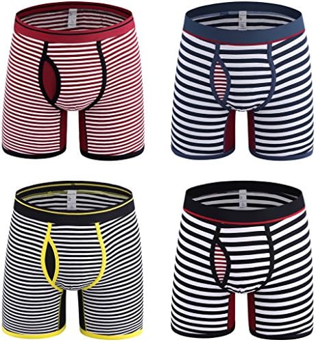 Best Companions Men's boxer briefs underwear Stripe 100 Cotton Packs Mens Underpants