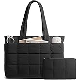 OYLOLA Tote Bag for Women Puffer Tote Bag Large Quilted Carry on Travel Bag Nurse Bag with Zipper for Work School