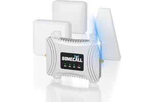 Somecall Cell Phone Booster for Home up to 9000 Sq Ft, Cell Phone Signal Booster with 2 Indoor Antennas for All Carriers for Verizon, AT&T, T-Mobile on Band 5/12/13/17, 5G 4G LTE 3G, FCC Approved