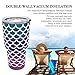 YIQIGO 30 oz. Double Wall Stainless Steel Vacuum Insulation Travel Mug Crystal Clear Lid Water Coffee Cup - Works Great for Ice Drink, Hot Beverage (mermaid)