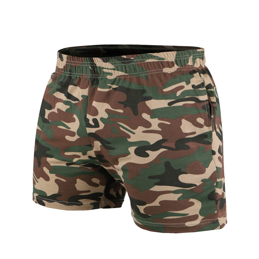 palglg Men's Workout Shorts Gym with 5" Inseam for Fitness Bodybuilding Camouflage M