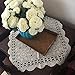 yazi Handmade Crochet Doilies Flower Tablecloth Cotton Sofa Doily Hollow Table Cover Home Décor Beige Color 23.6inch