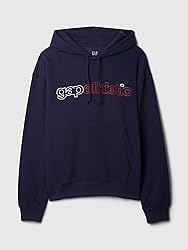 GAP mens Logo Fleece Hoodie Navy Uniform L