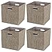 Posprica Storage Bins,11×11 Foldable Storage Cubes Boxes Container Closet Organizer Shelf Cabinet Bookcase,Thick Fabric Drawer Container - 4pcs,Coffee