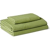 Amazon Basics Brushed Microfiber Sheet Set, Extra Soft with Natural Texture, 3-Piece, Twin XL, Green
