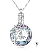 TOUPOP Butterfly Cremation Jewelry for Ashes Urn Necklace for Ashes Sterling Silver Memorial Jewelry