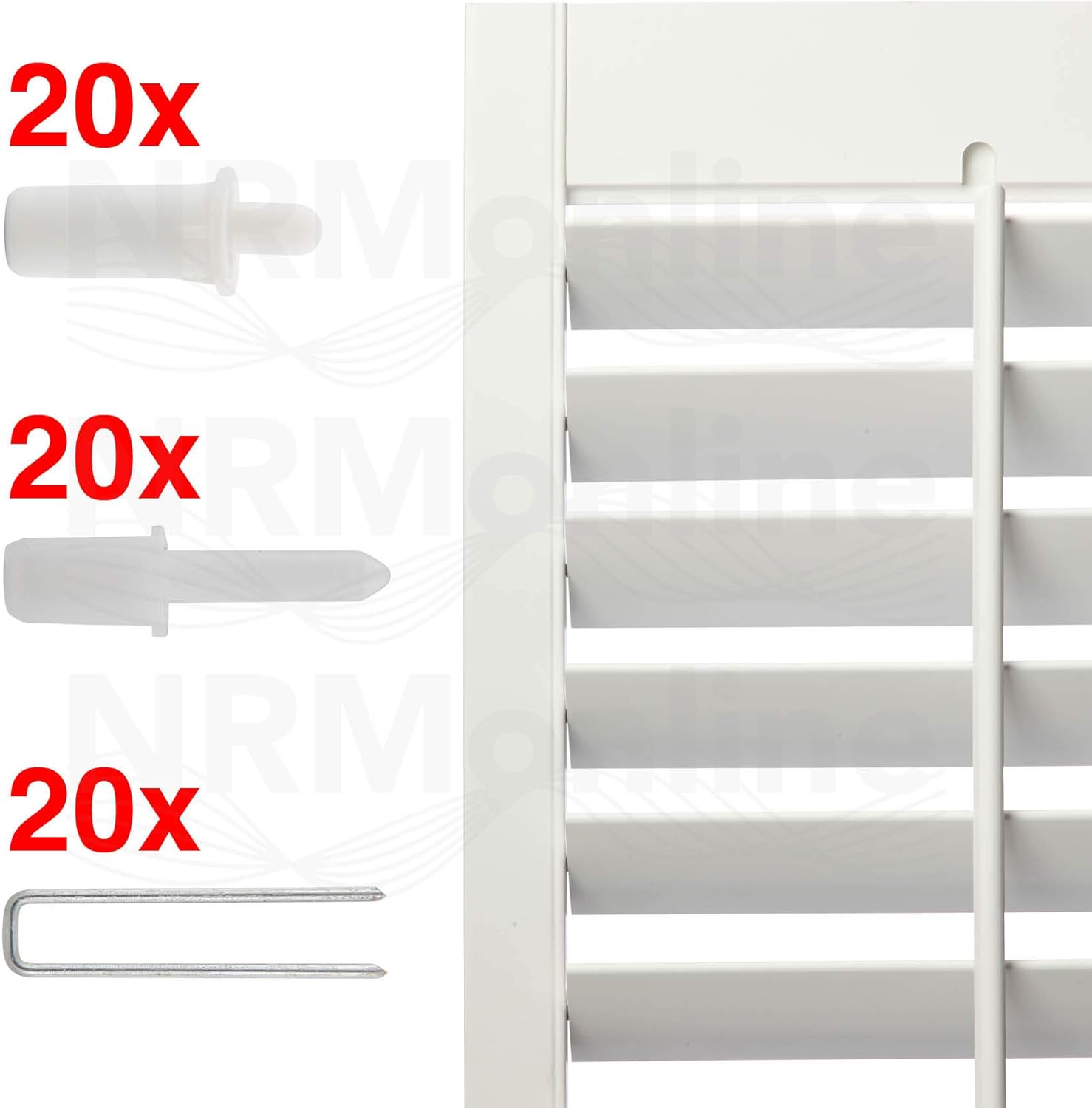 PLANTATION SHUTTER REPAIR KIT 60 PCS 20 x Tilt rod staples 20 x