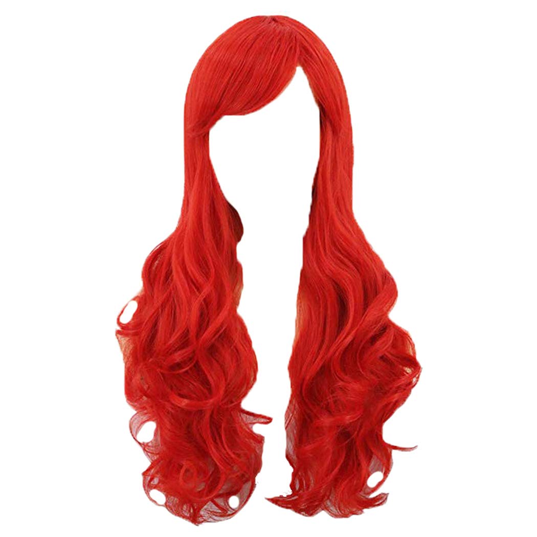 Clearance Long Wavy Red Wigs For Black Women Curly Hair Full Wig