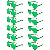 Uintoon 12/2 Pcs St. Patrick's Day Shamrock Sunglasses Four Leaf Clover Green Glasses Irish Accessories for St Patricks Party