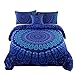 MEILA Duvet Cover Set Luxury Soft Microfiber Bedding Sets Bohemian Mandala Pattern Bedclothes, Twin(68inx 86in), 4 Pieces (1 Duvet Cover+ 2 Pillowcase+ 1 Throw Pillow Case)