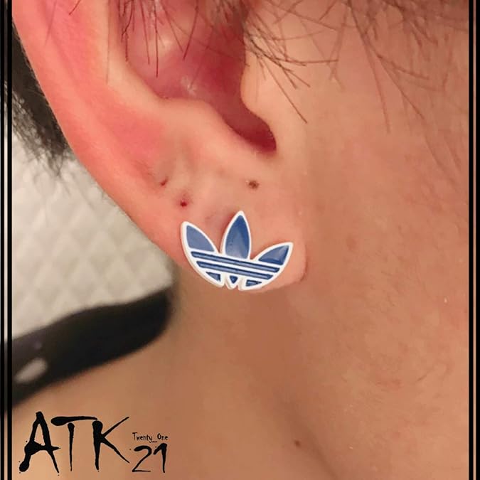 Amazon Atk21 2点セット リーフモチーフ Adidas アディダス スタッド ピアス メンズ レディース ユニセックス アクセサリー Gold White ピアス 通販
