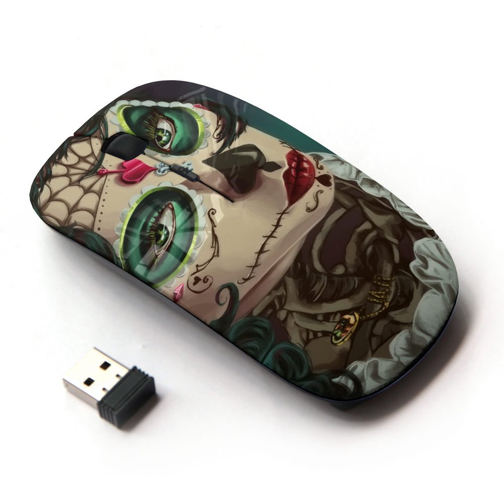 [ Optical 2.4G Wireless Mouse [ Candy Skull Halloween Ace Spades ]