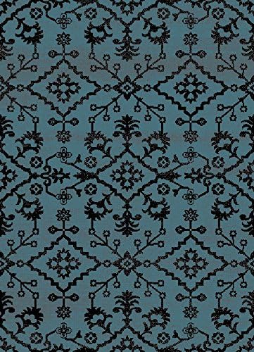 Maxy Home Aiza Collection Area Rugs, 5'3" x 7'3", Spruce Blue Kilim