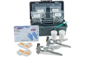 NEXTUYERE BOCCS PRO Tattoo Kit with 198pcs 3/8ths Digits & Letters, Nitrile Gloves, Storage Case, Pliers, Ink and More. for Identification of Sheep, Pigs, Goats, Rabbits and Other Livestock (Standard, Green)