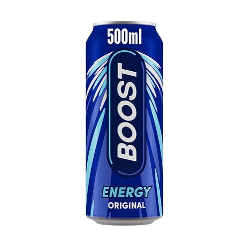 Boost Energy Drink Original Flavour - 12 Pack Drinks with Caffeine, Taurine and Vitamin B | Carbonated Energy Drinks | Gluten Free Vegan Low Calorie Fizzy Drinks Multipack | 12x500ml