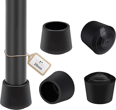 Sopito 16pcs Rubber Chair Leg Caps for 25-26mm Legs Scratch Proof Quiet Floor