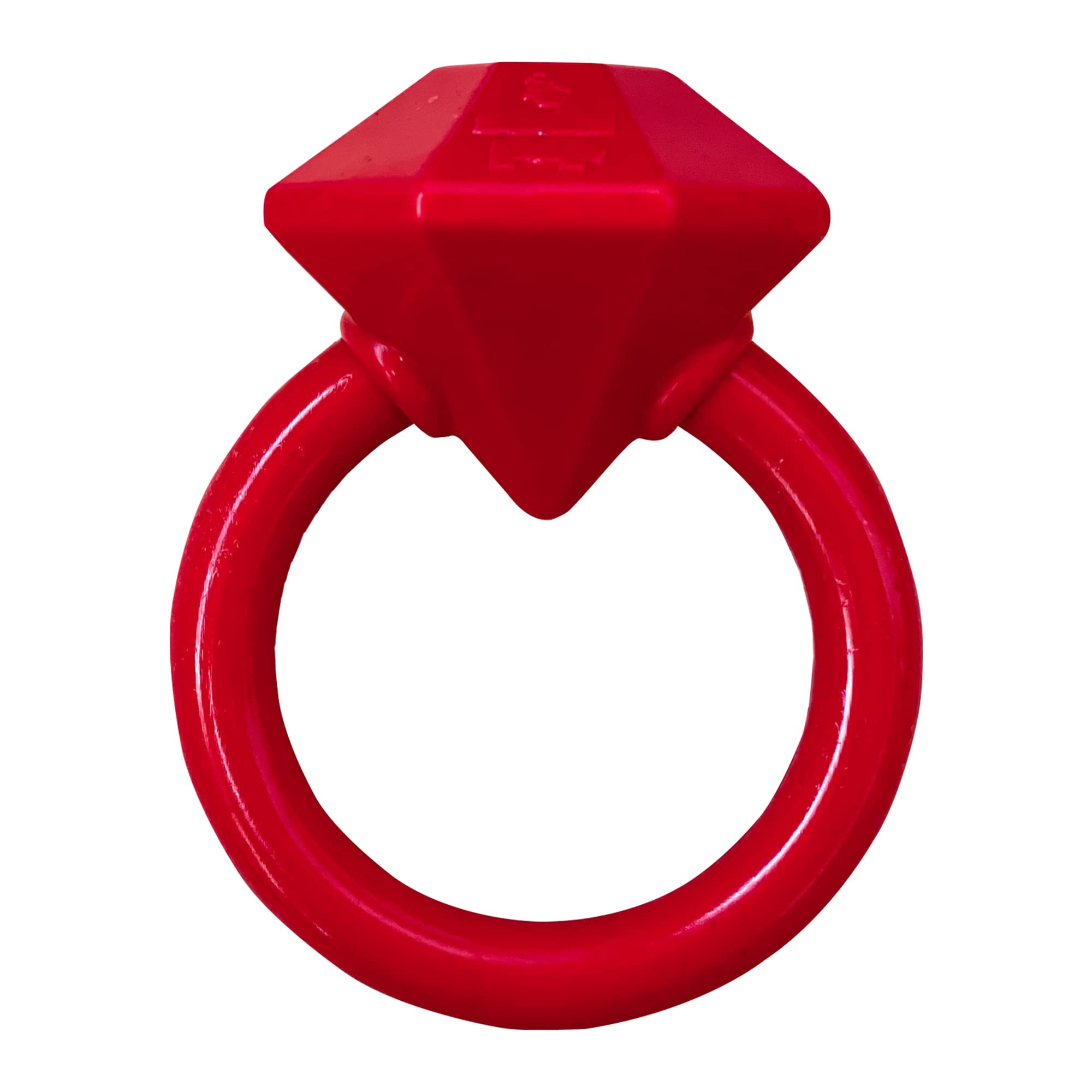 SodaPup Diamond Ring Durable Teething Ring for Puppies and Aggressive Chewers - Red Speckled - Medium