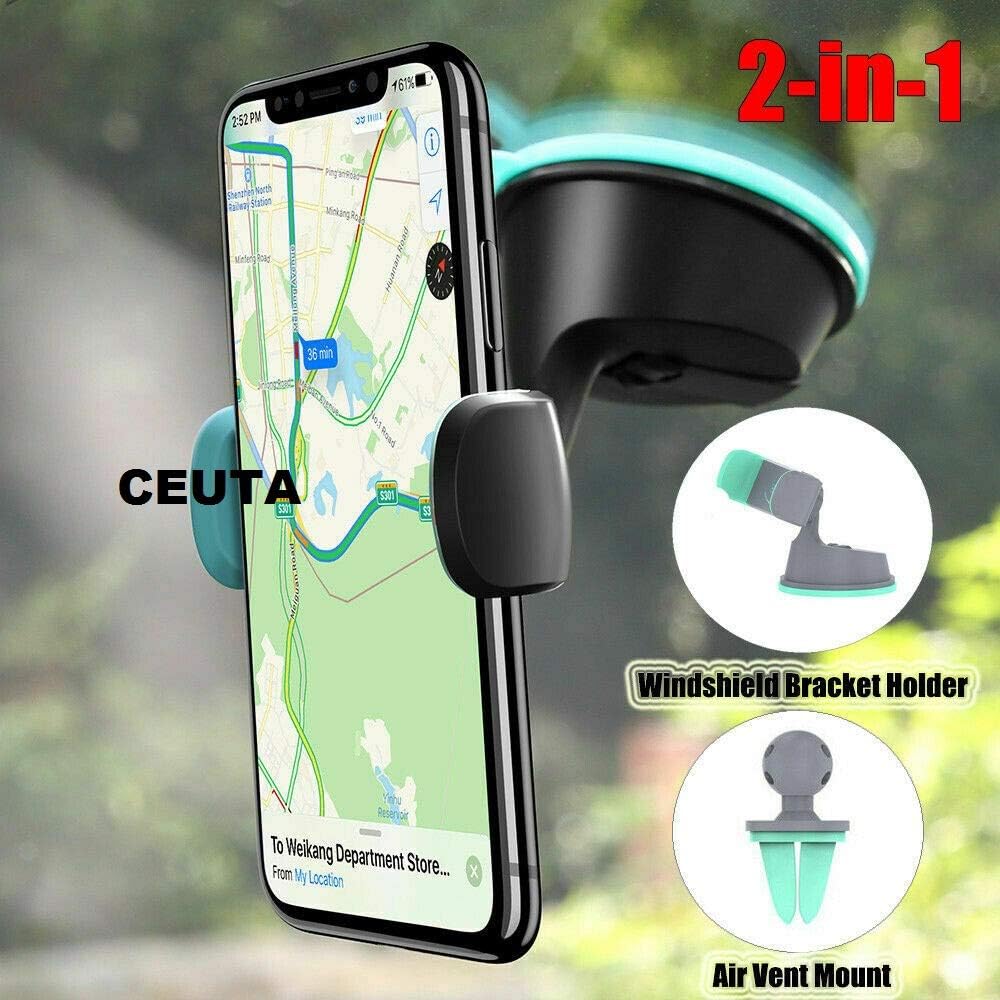 Ceuta Retails Dual Purpose 360-Degree Rotating Mobile Car Mount Holder Stand for Windscreen, Dashboard & Table Desk with…