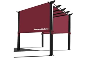 Alion Home Waterproof Pergola Covers - Pergola Replacement Canopy - Universal Replacement Canopy for Pergola (18' L x 8' W, Burgundy Red)