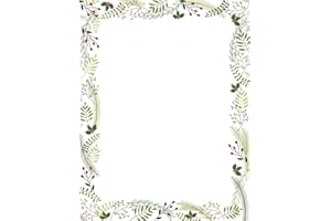 Great Papers! Merry Twigs & Holly Letterhead, 8.5" x 11", 80 Count (2019108),Red/White/Green