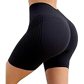 Fittingirls Women's Scrunch Butt Lifting Biker Shorts - High Waist No Front Seam Tummy Control Gym Workout Shorts