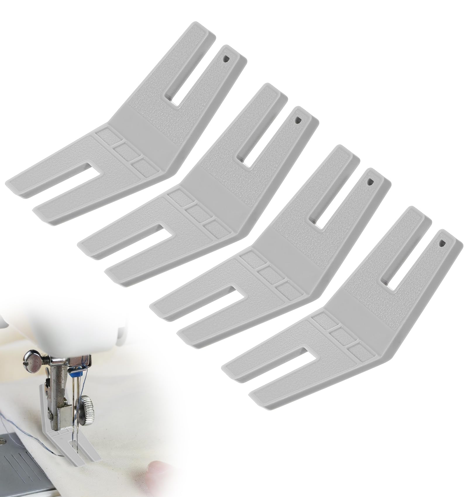 Photo 1 of 4Pcs Hump Jumper Sewing Tool, Hemmer Foot Tool Essential Sewing Accessories for Hemming, Seam Aid & Rolled Hemmer Foot, Easy to Use for Beginners & Professionals