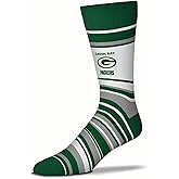 For Bare Feet NFL Adult Striped Dress Socks - Premium Quality - Machine Washable - Perfect for Game Day and Everyday Wear