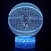 3D Optical Illusion Smart 7 Colors Night Light Table Desk Lamp with USB Power Cable for Rocket Fans Gift