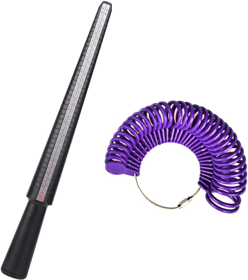 SHiZAK Professional UK Ring Mandrel Sizer Finger Sizing Measuring Stick Plastic with Ring Sizer