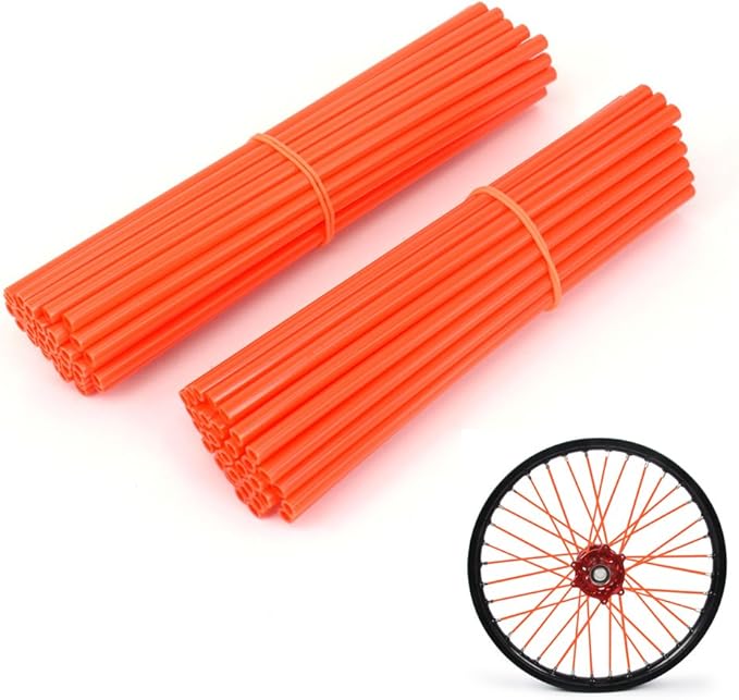 JFG RACING 72 Pcs Orange Motorcycle Spoke Covers skins For