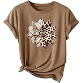 SOLY HUX Women's Plus Size Graphic Tees Floral Short Sleeve Crew Neck T Shirt Casual Summer Tops
