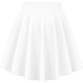 Mini Skirts for Women Basic Skater Pleated Flowy High Waisted Casual Short Skirt