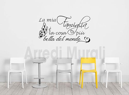 Adesivi Murali Famiglia Con Frase E Farfalle Scritte Adesive Murali Per Decorazioni Casa Con Dedica Idee Decorative Moderne E Originali Amazon It Handmade
