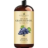 Handcraft Blends Grapeseed Oil | 100% Pure and Natural | Bath & Body Oil | Premium Grade Carrier Oil | Skin | Hair | Body | Massage | Cold-Pressed | Hexane-Free | 28 Fl Oz