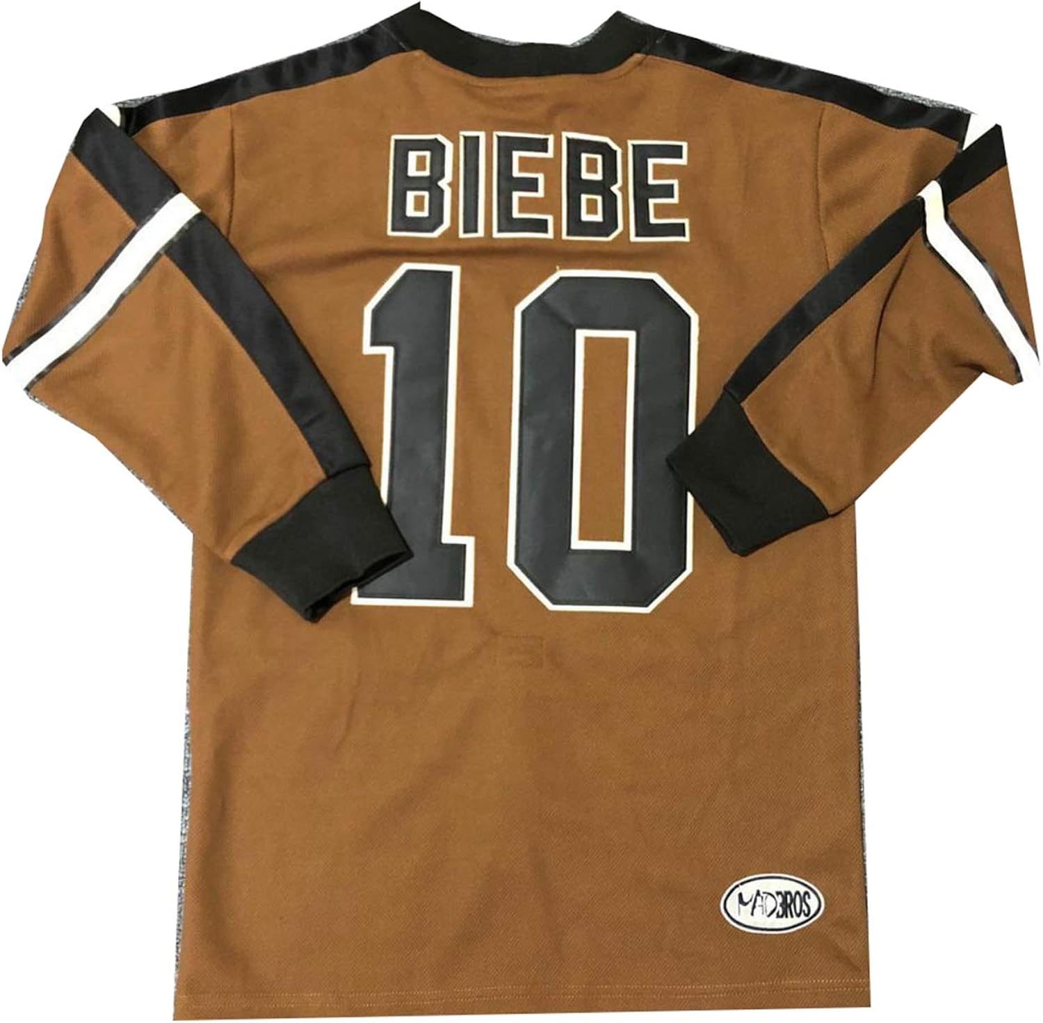 AIFFEE Men's Hockey Jersey #10 BIEBE Ice Hockey Jerseys Brown Color Size S-XXXL: Clothing
