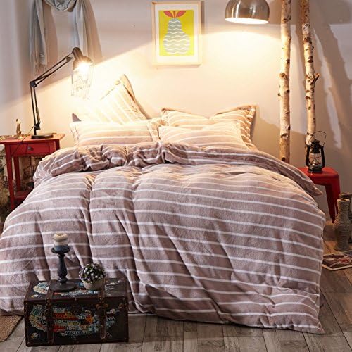 [farmhouse style] By Barclays down [Geometric patterns] Duvet Cover Set 4 Pieces(1Duvet cover 1Flat sheets 2Pillow)-F Queen2